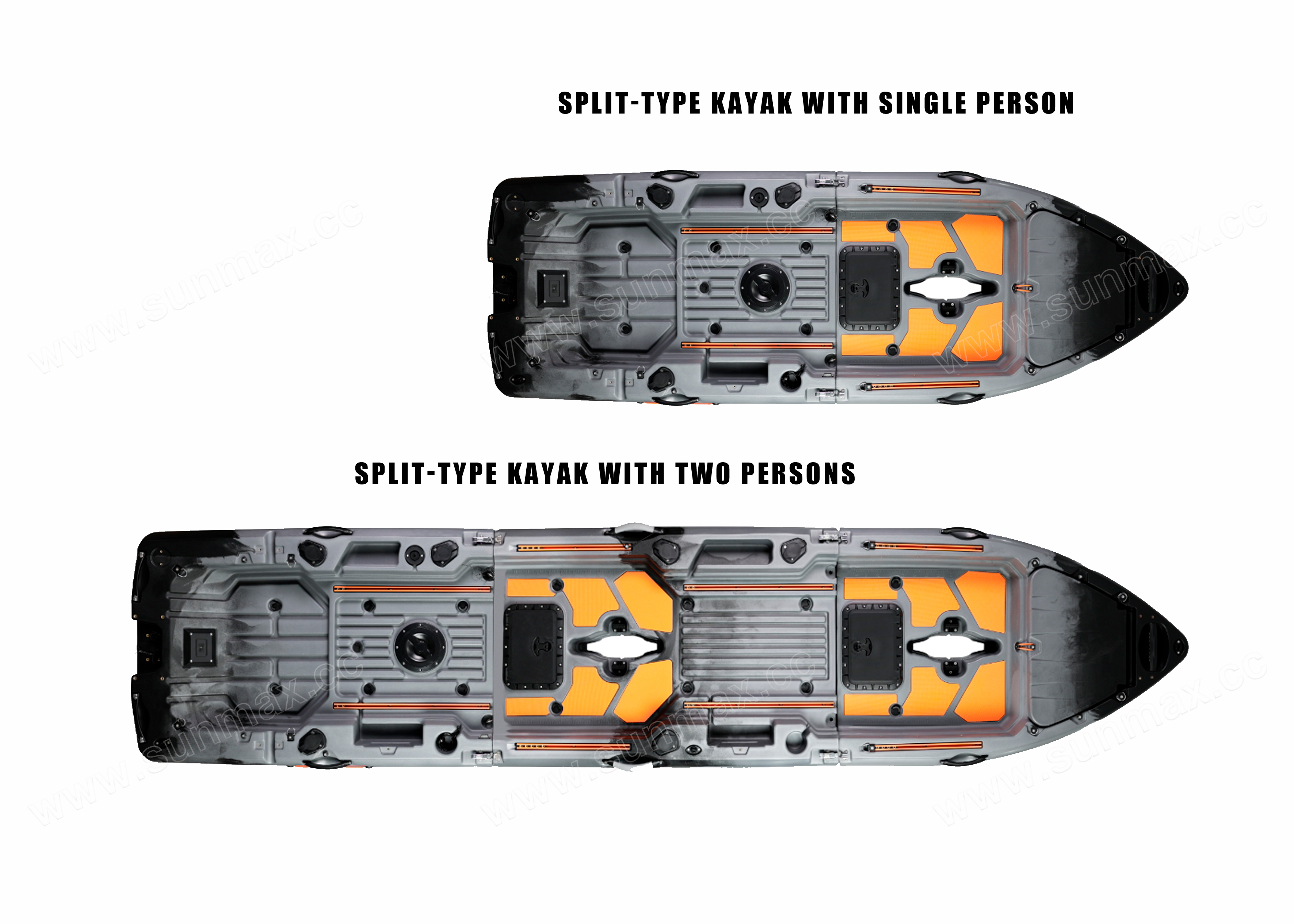 Haibo Baittrack Kayak Split-Type/Modular Kayak Without Q007 Trolling Motor